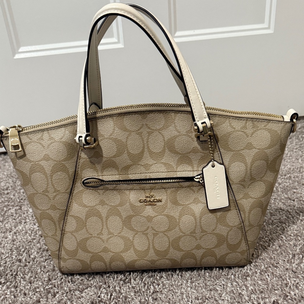 Signature Prairie Satchel & Crossbody.  Light Khaki/Chalk